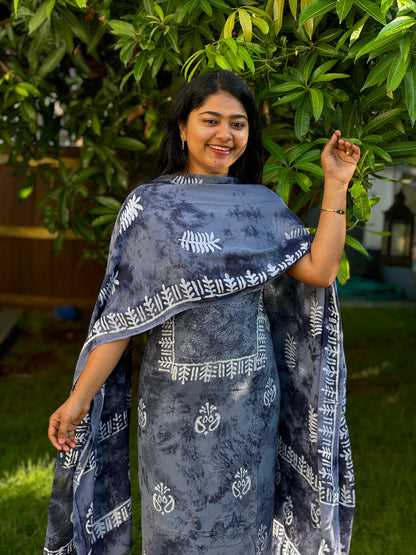 Georgette Unstitched Churidar Material - A1407