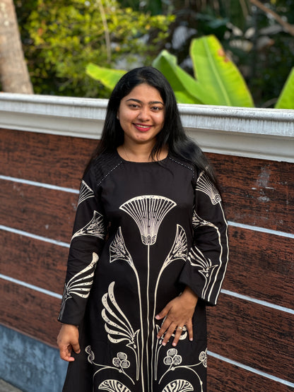 Black  Cotton 2 piece Co-ord Set-A1321