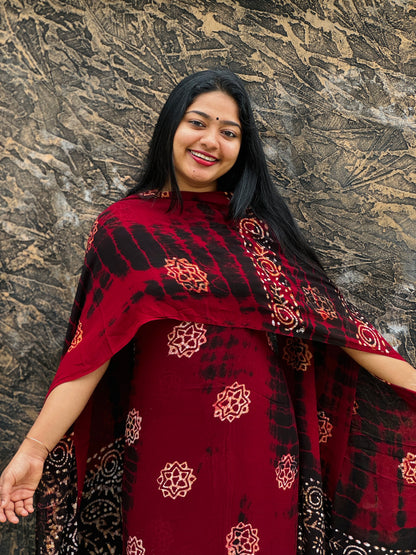 Georgette Batik Print Unstitched Churidar Material A - 1512