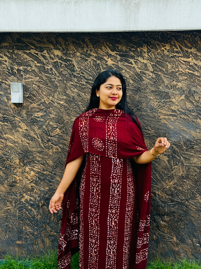Georgette Batik Print Unstitched Churidar Material