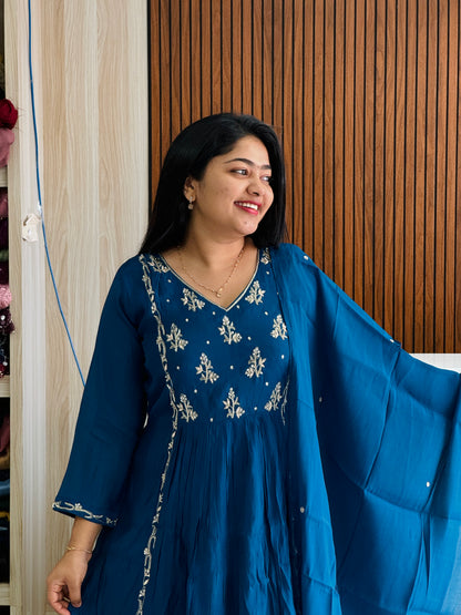 Royal Blue Chanderi – Eid Edit 🌙A1709