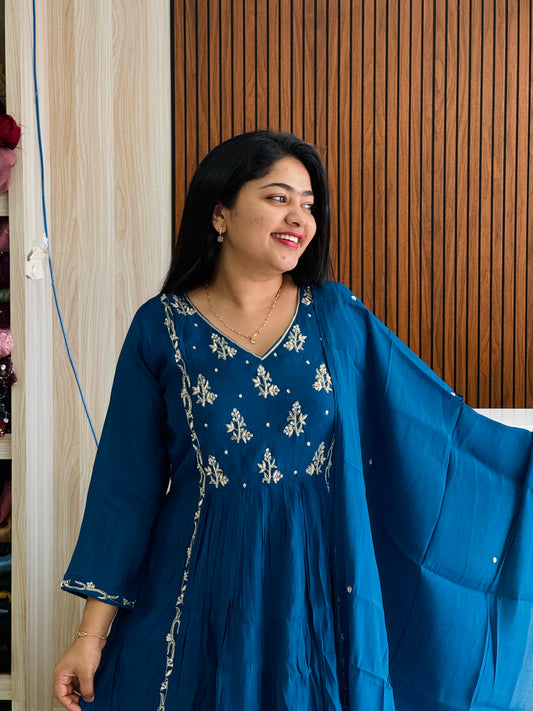 Royal Blue Chanderi – Eid Edit 🌙A1709