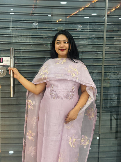 Premium Mul Chanderi Silk Unstitched Salwar Material ✨A2034