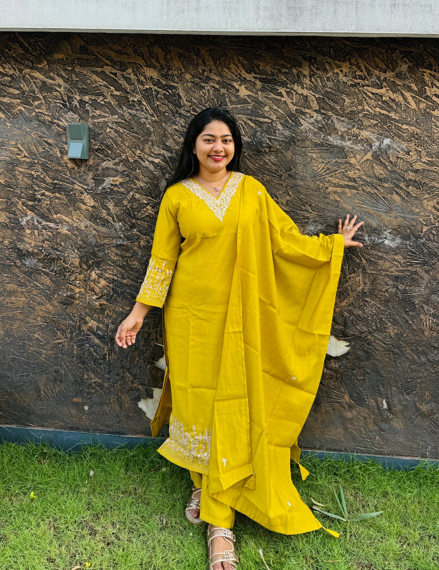 Elegant Yellow Silk 3-Piece Set 💛A1766