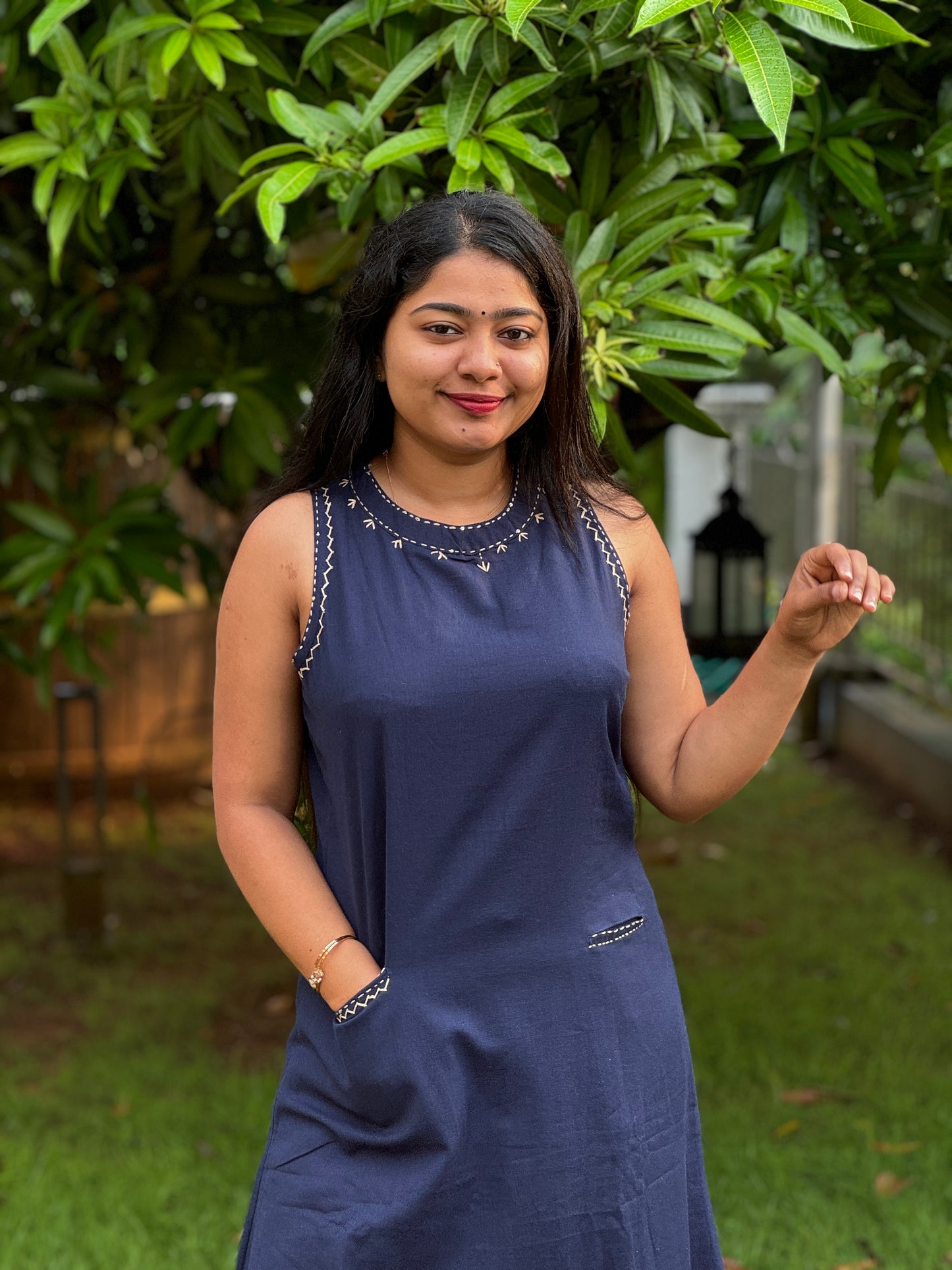 Elegant Sleeve less Khadi Cotton 2 piece Co-ord Set-A1330
