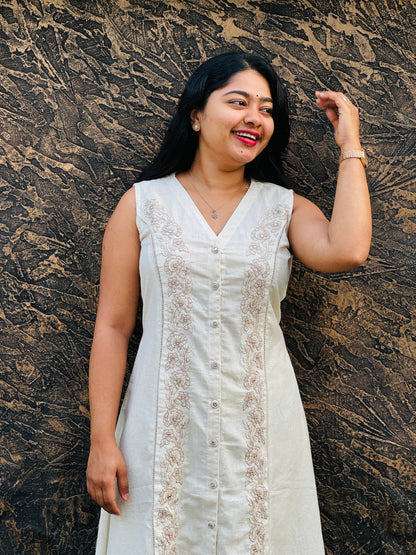 Khadi Cotton Cord Set – Black & Offwhite Shade- A1391