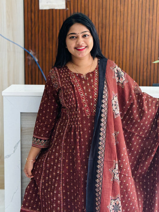 Pure Cotton Ajrak Printed 3ps Salwar Set A1920