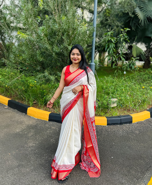 Onam Elegance in Semi Modal Silk Saree A - 1509