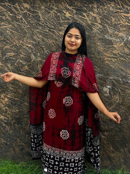 Georgette Batik Print Unstitched Churidar Material - A1481