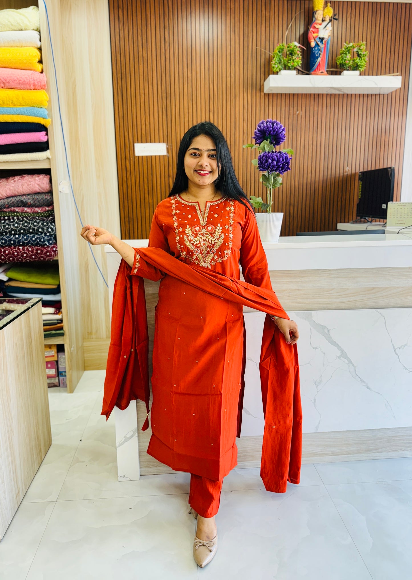 Premium Chanderi Silk 3 piece set A1672