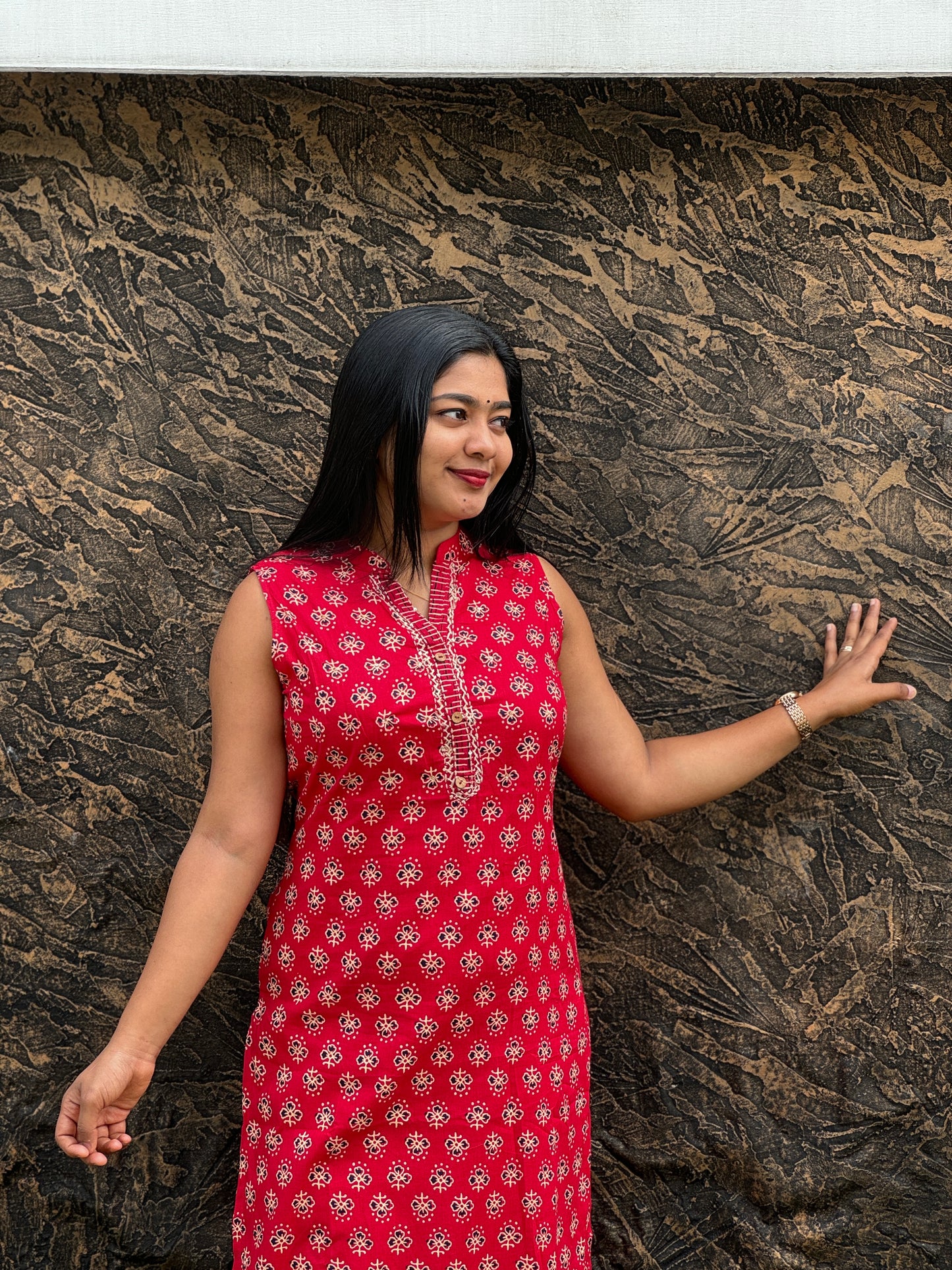 Daily Wear Sleevless  Cotton Cordset ( Half Sleev Attached ) : A 1467
