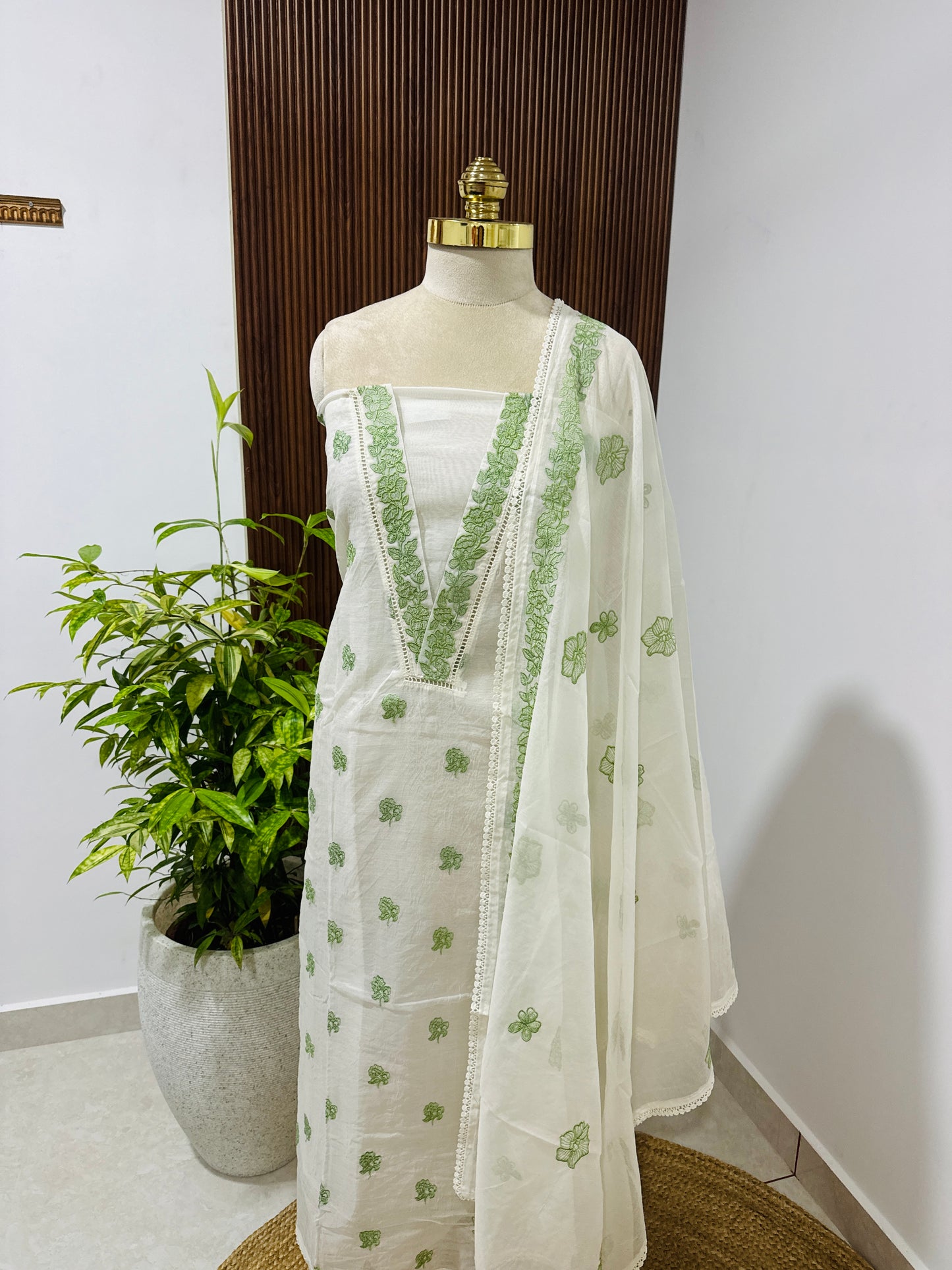 Pure Mul Chanderi Unstitched Salwar Material ✨A2011