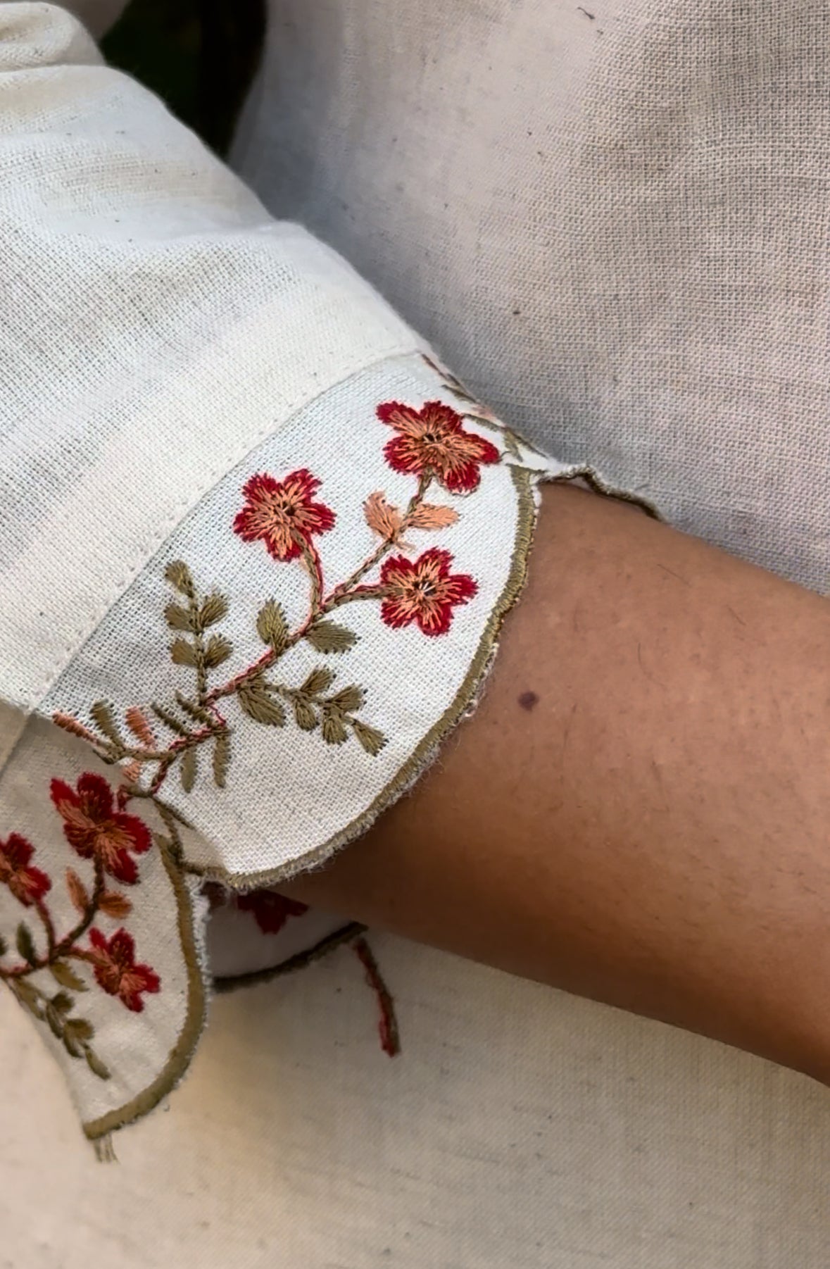 Offwhite 2 piece Khadi Cotton Co-ord Set-A1420