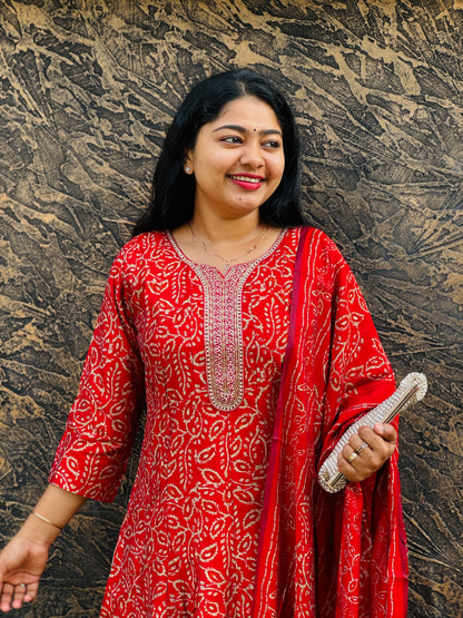 Premium Muslin Silk Function Wear Set - A1390