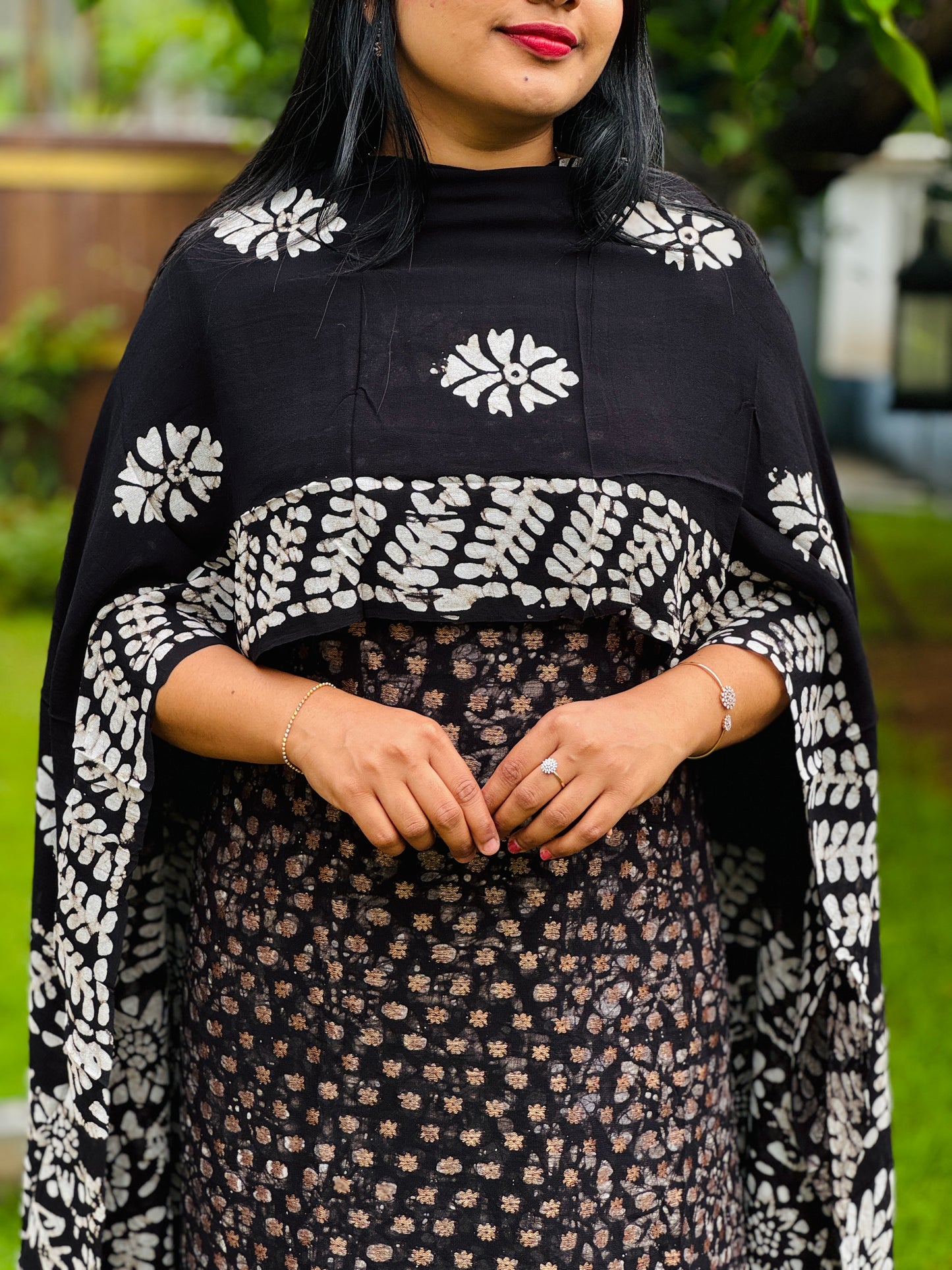 Georgette golden boota work Unstitched Churidar Material A 1587