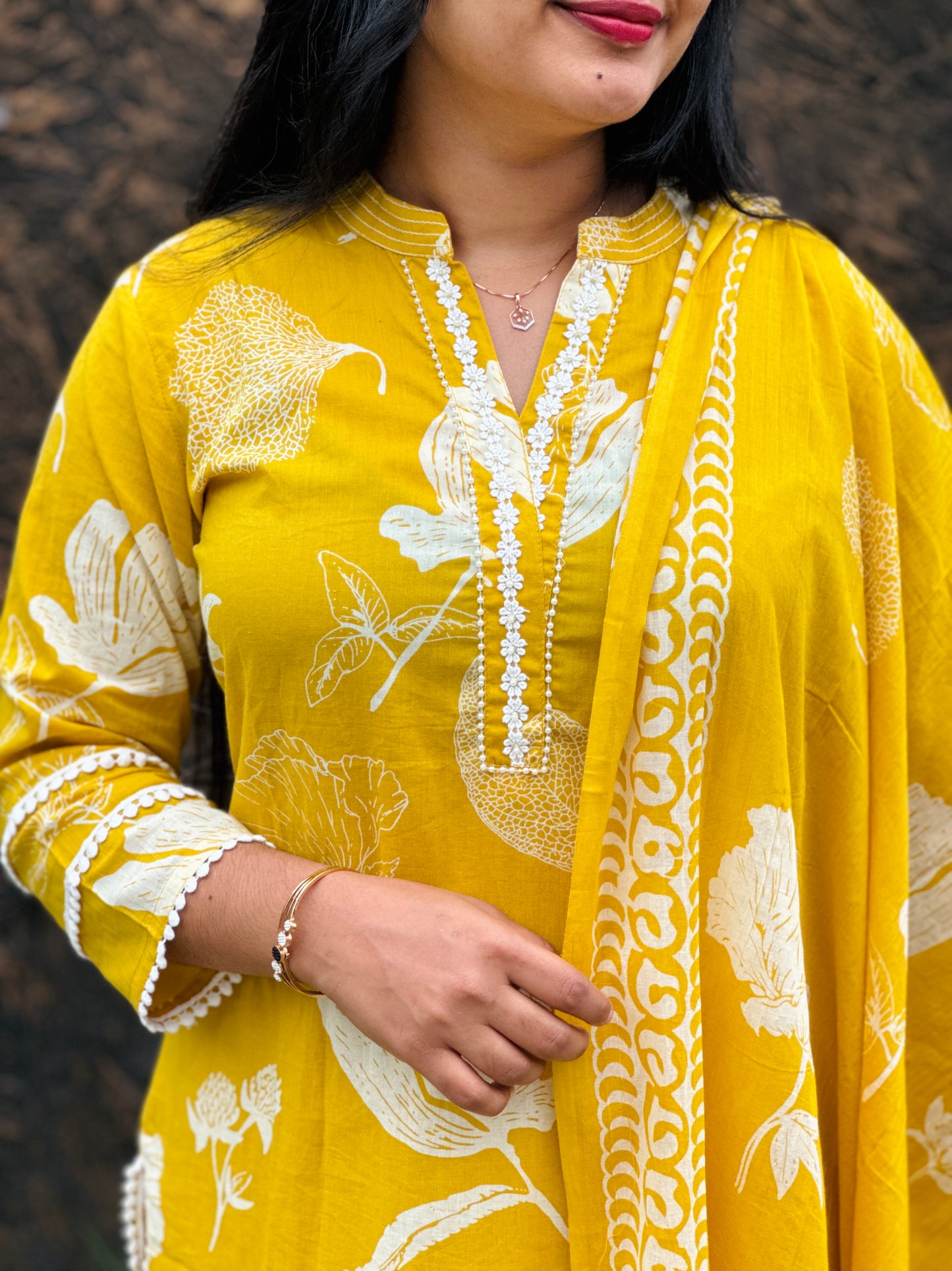 Yellow Colour Three piece Salwar set - A1411