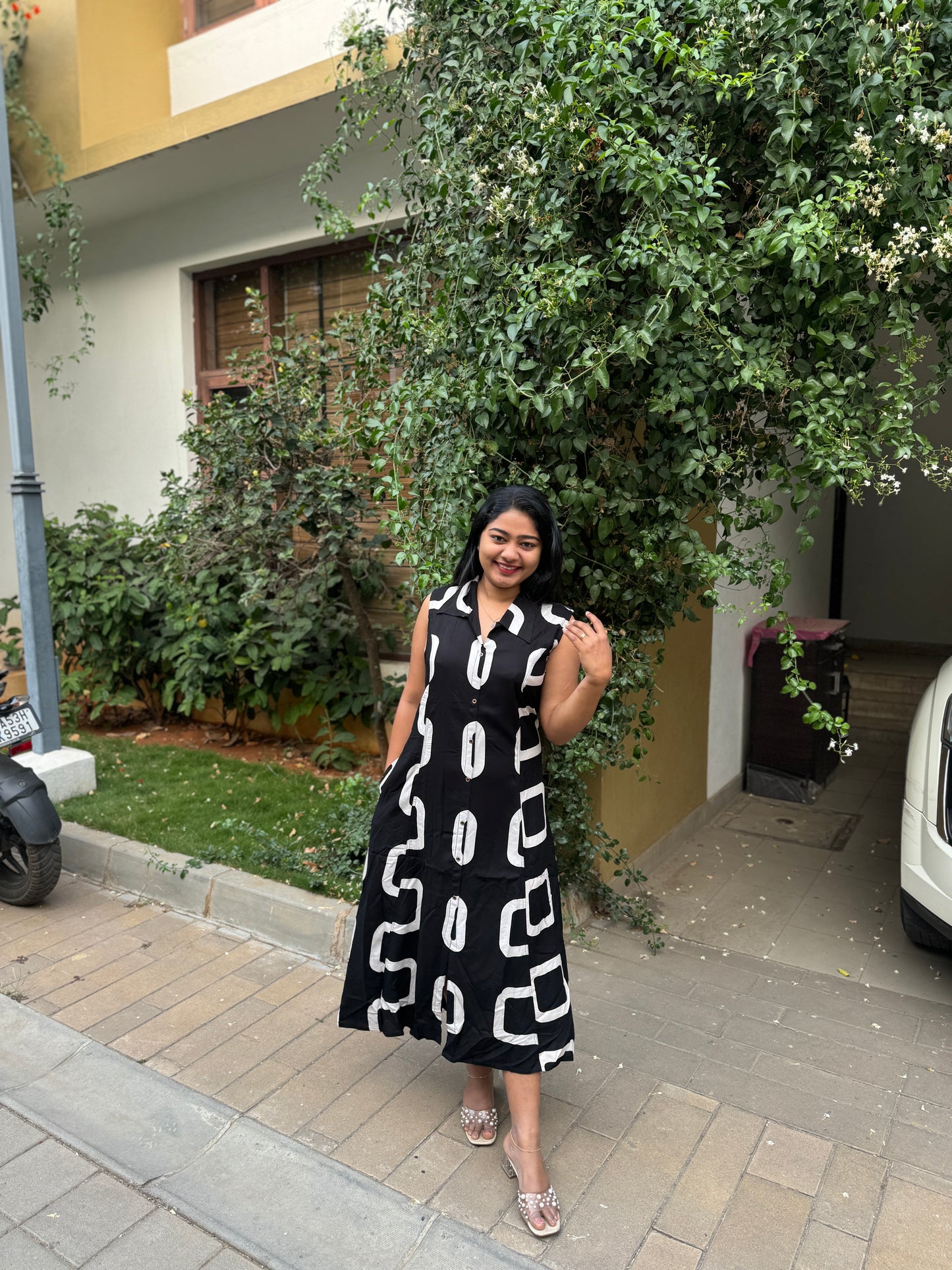 Classic Black Frock in Rayon Fabric-A1312