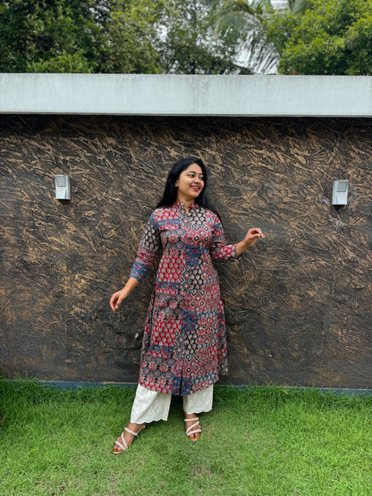 Pure Cotton Ajrak Top Sibley plazzo bottom -A1338