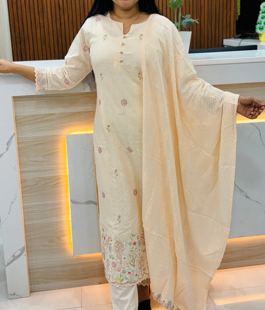 Premium Mul Mul Cotton 3 Piece Pastel Shade A1691