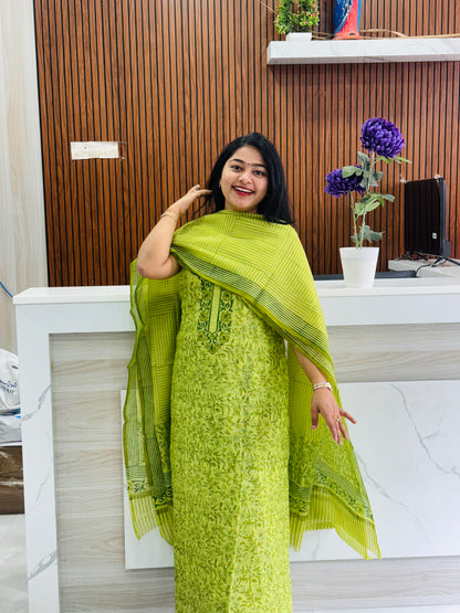 Net Cotta Unstitched Salwar Material A2016