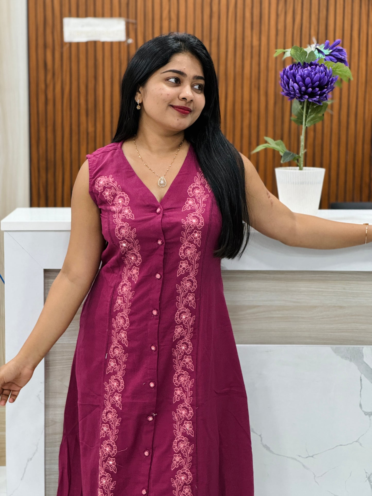 Premium Khadi Cotton Sleevless Cordset  Collection A1721