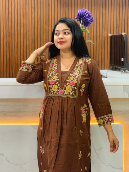 Beautiful brown Khadi cotton Cordset A2031