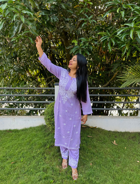 Lavender Chikankari Cordset 💜