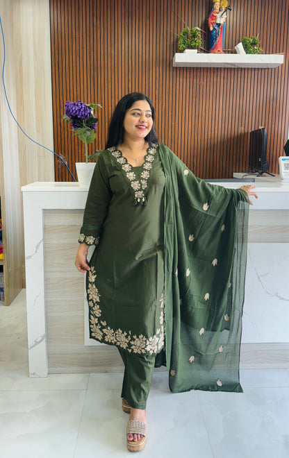 Elegant Premium Cotton 3-Piece Set A1969