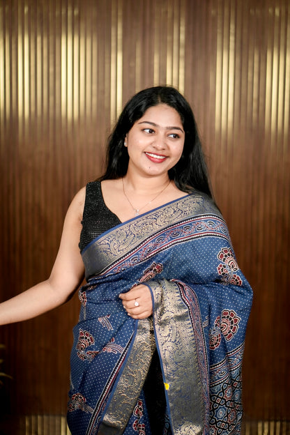 Elegant Ajrak Dolla Silk Sarees A 2004