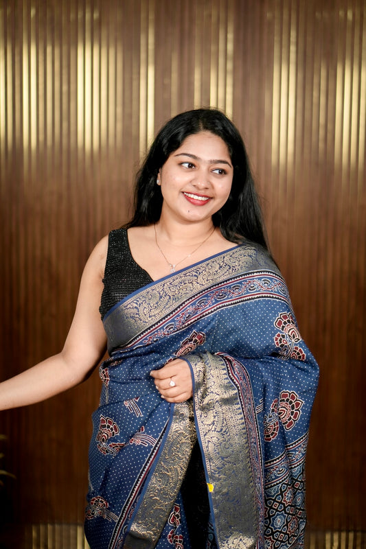 Elegant Ajrak Dolla Silk Sarees A 2004