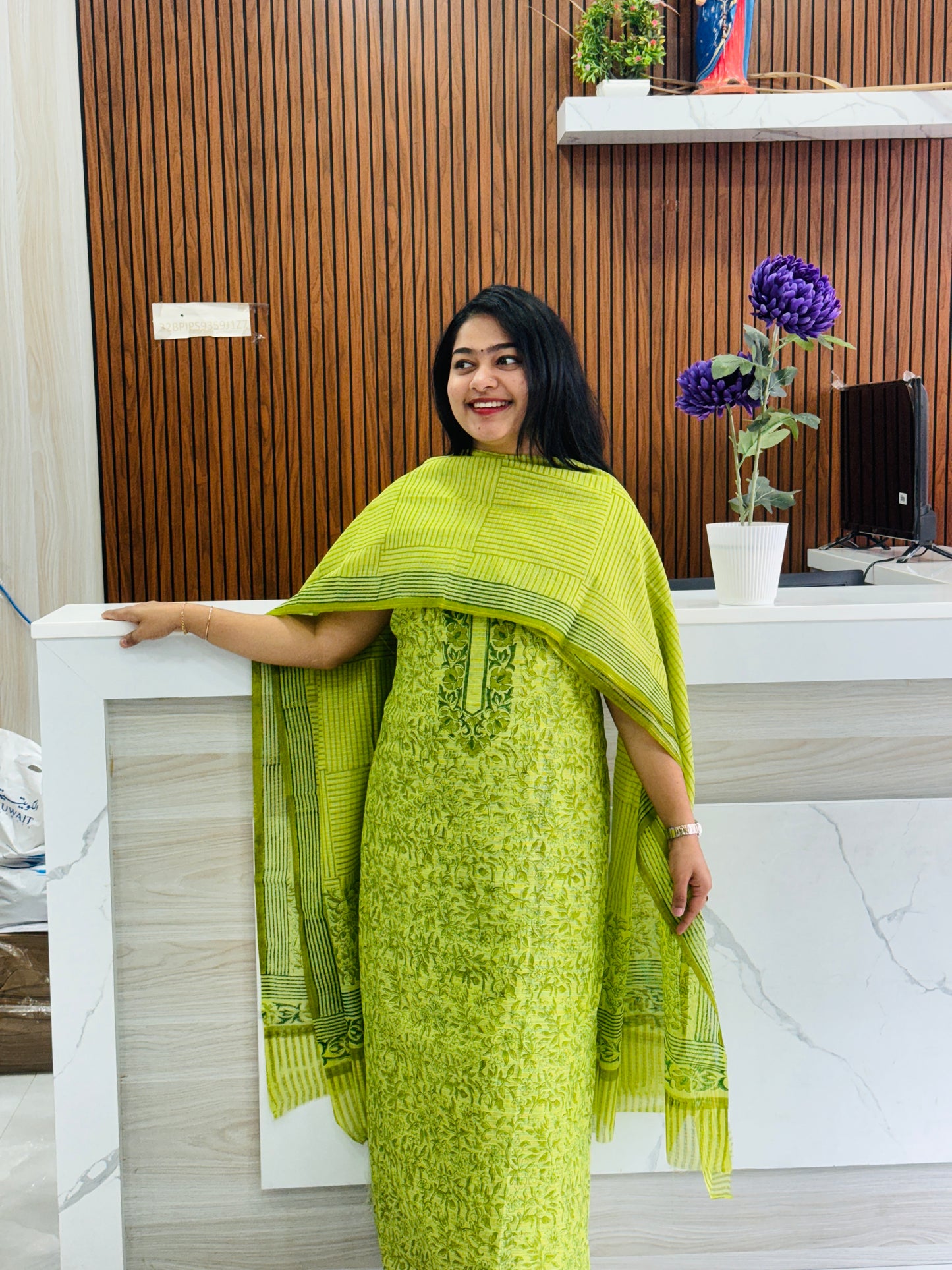 Net Cotta Unstitched Salwar Material A2016