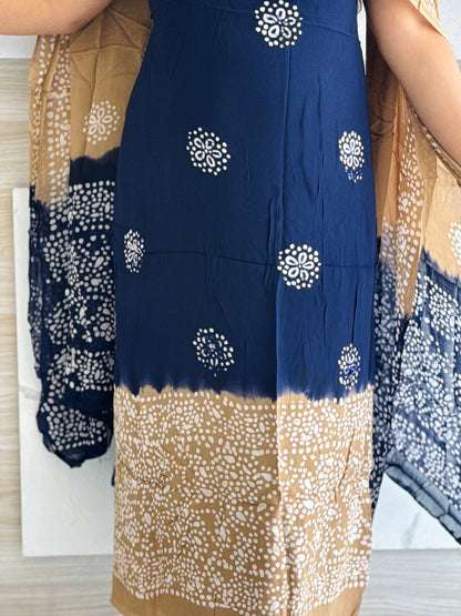 Georgette Batik Print Double Shade Unstitched Churidar Material A1962