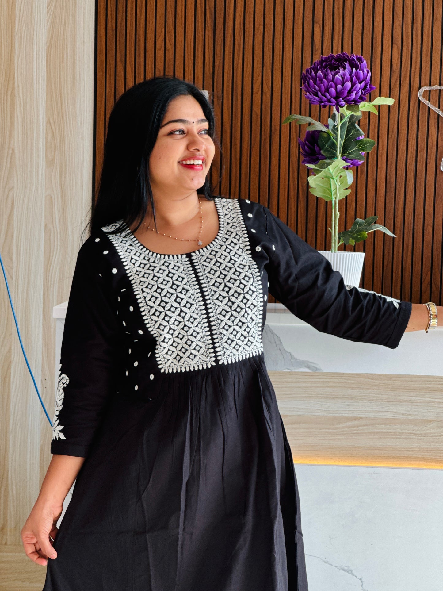 Daily Wear black Colour Khadi Cotton Cord Set