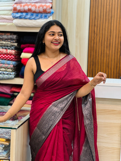 Elegant Cotton Silk Saree-A1355