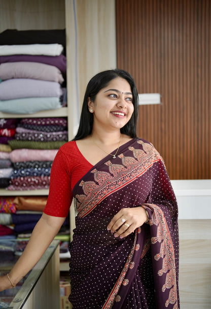 Function Wear Viscose Georgette Saree A 1605