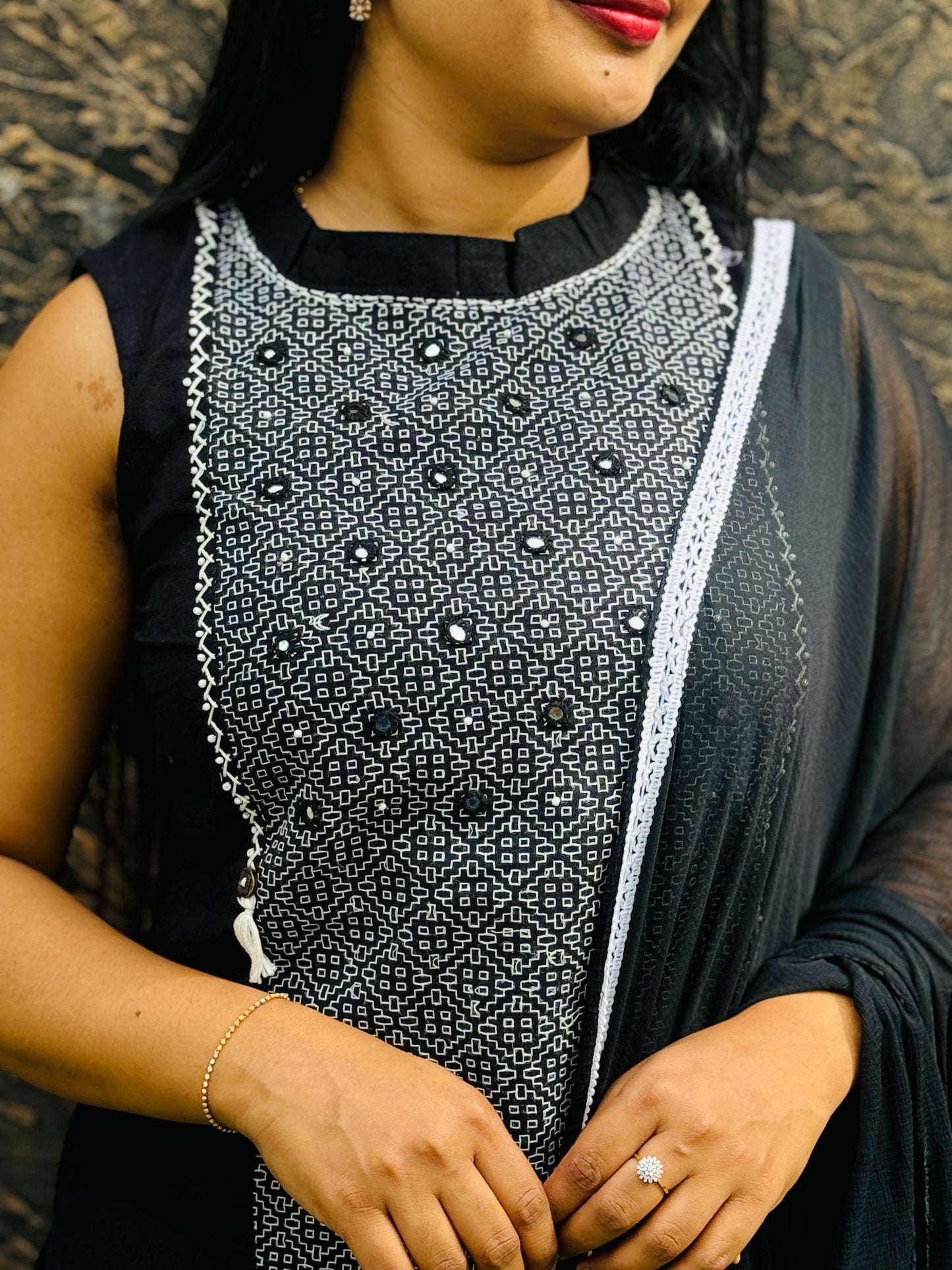 Premium Cotton 3 piece Set ( Sleevless ) A- 1586