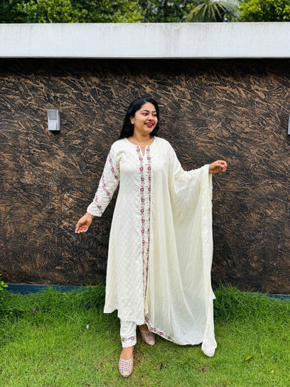 Premium Mul Mul Cotton 3 Piece- A1225