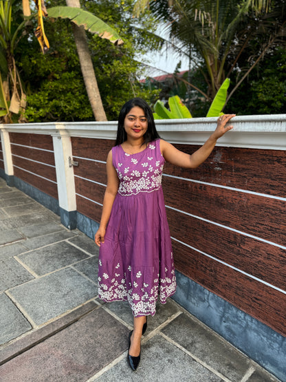 Premium Cotton Frock with intricate thread work-A1317