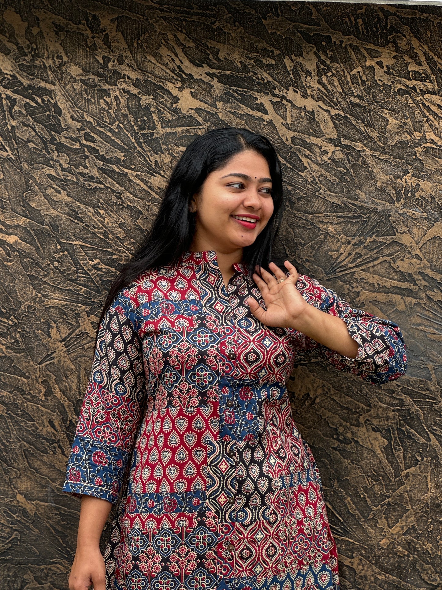 Pure Cotton Ajrak Top Sibley plazzo bottom -A1338