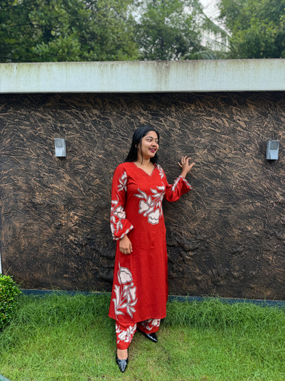 Brick Red & Black Shade 2 piece Cordset Medium to 3XL- A1453