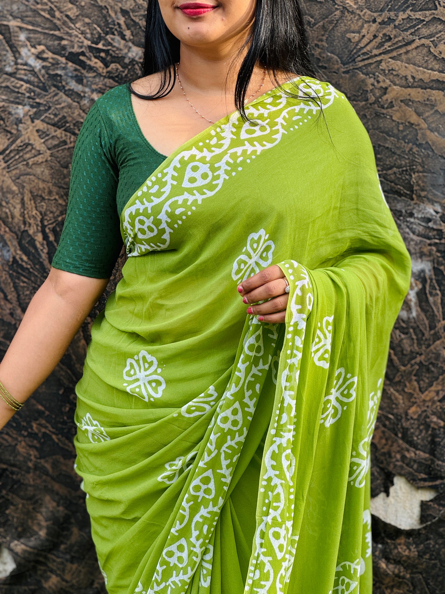 Green Viscose Georgette Saree A1581