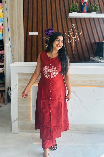 Daily Wear  Khadi Cotton Cord Set