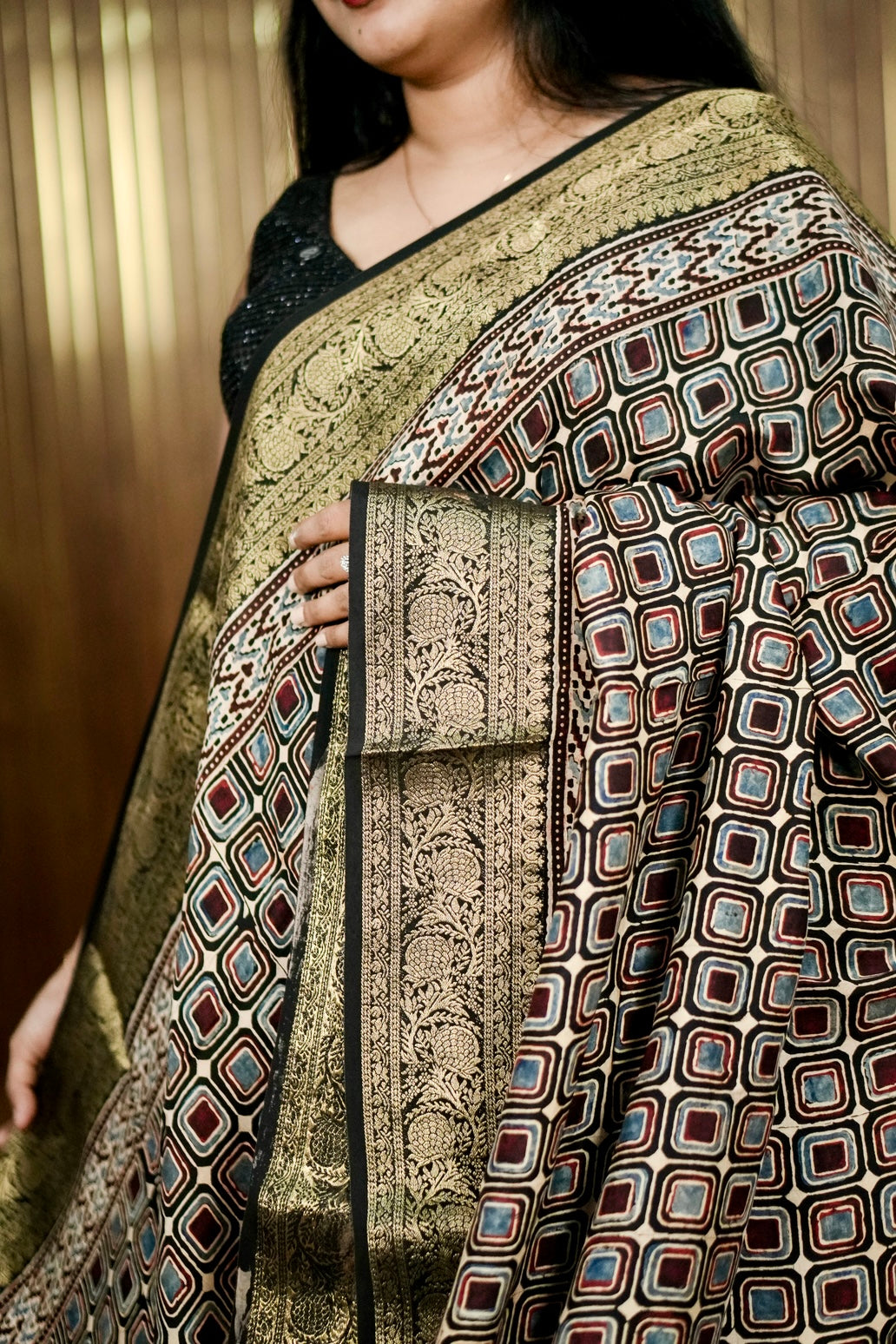 Elegant Ajrak Dolla Silk Sarees A 2004