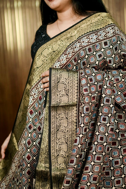 Elegant Ajrak Dolla Silk Sarees A 2004