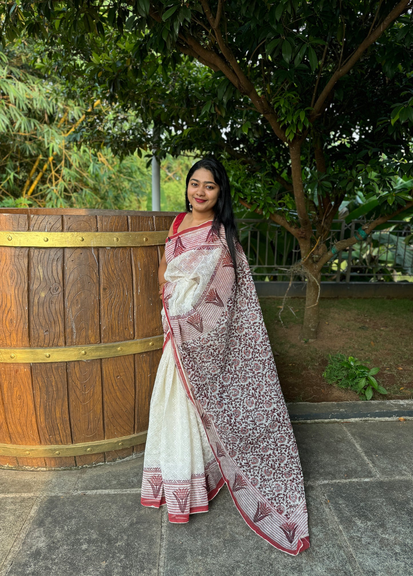 Tepchi Kota Hand Block Print Saree-A1327