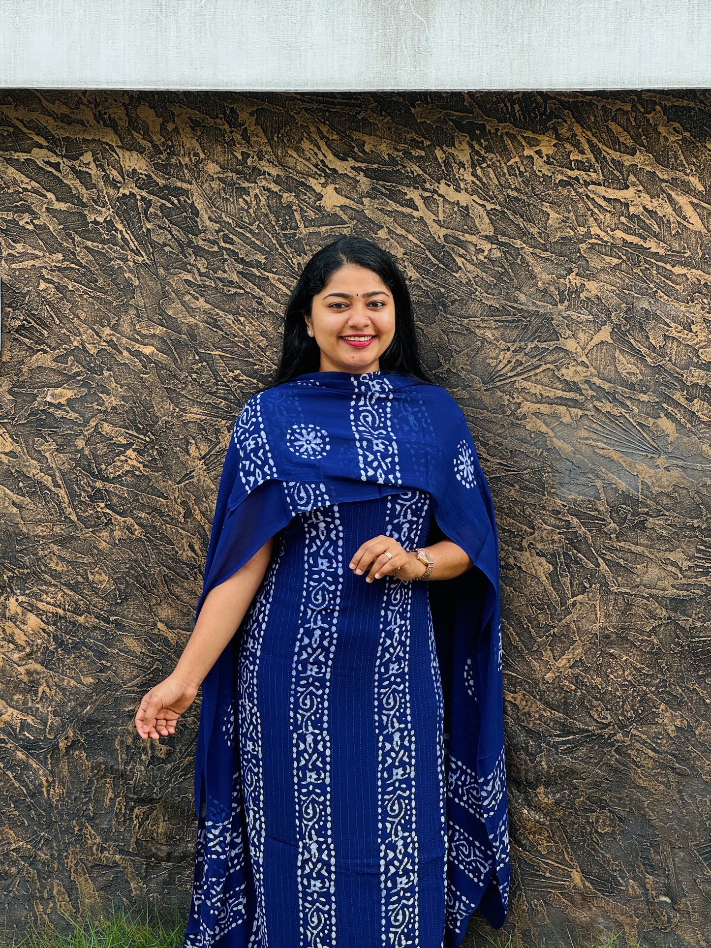 Georgette Batik Print Unstitched Churidar Material