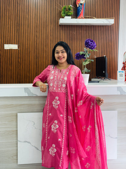 Pure Cotton Embroidered 3-Piece Set A2015