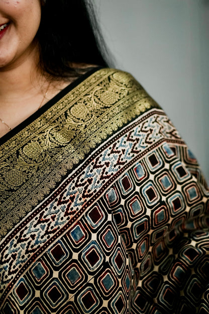 Elegant Ajrak Dolla Silk Sarees A 2004