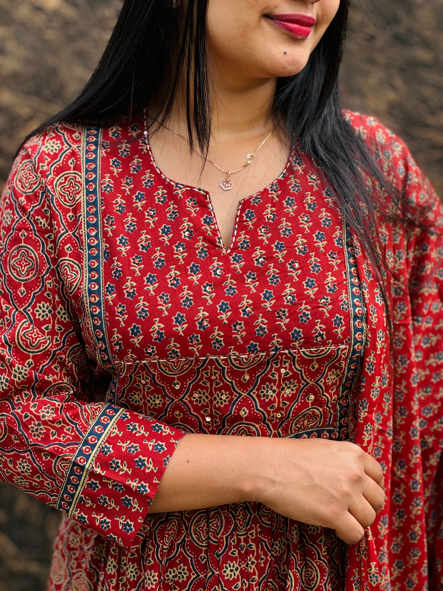 Maroon Three-Piece Set Made from pure cotton - A1440