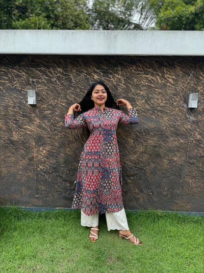 Pure Cotton Ajrak Top Sibley plazzo bottom -A1338